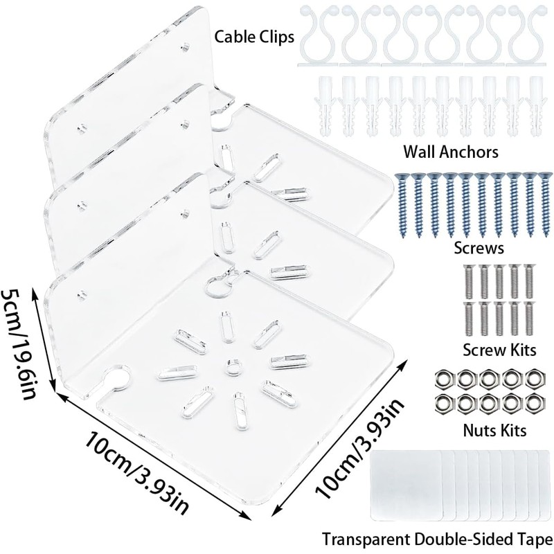 Liyquint 3pcs Drill Free Wall Mount Shelf for Security Cameras,Wall