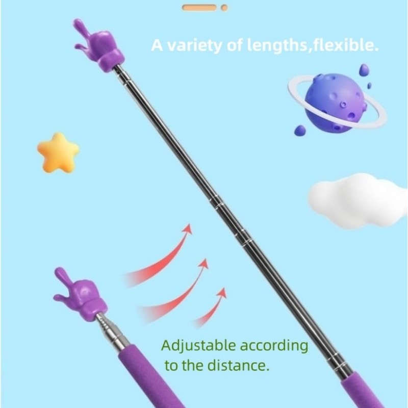 AIKESIWAY Teacher Pointer Sticks Finger,Pointer for Classroom,Telescoping Hand Pointer, Retractable