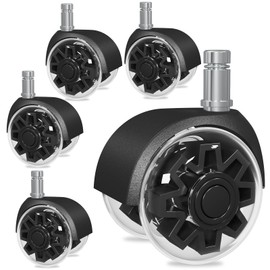 Mysite Caster Chair, Replacement, 0.4 x 0.9 inches (11 x 22 mm), Ergohuman Aftermarket Quiet, Scratch Resistant, Insertion Type, Urethane Twin, Wheel Diameter 2.0 inches (50 mm), PU Wheels, Smooth