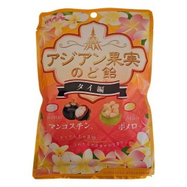 Senjaku Asian Fruit Throat Hard Candy Mangosteen and Pomelo Flavor - Pack of 3