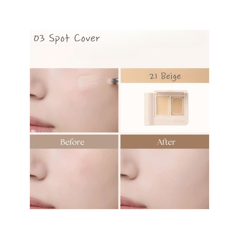 DASIQUE Pro Cover Dual Concealer Palette 2.4g, Color:22 Medium