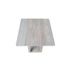 IC International Concepts Solid Wood Square Drop Leaf Side Table,