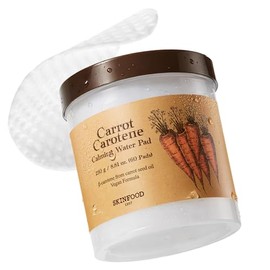 SKIN FOOD since 1957 Almohadilla de agua calmante de zanahoria de SKINFOOD, 250 g, 60 hojas, alivio de enrojecimiento, almohadillas para orejas de algodón facial calmante para piel sensible, vegana, última intervensión de crueldad, dermatológicamente probado