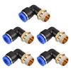 PATIKIL 1/4" Push to Connect Fitting, 5 Pack PT Male