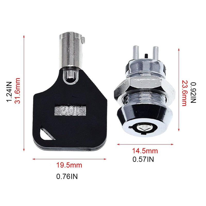 Namvo 12mm Stainless Steel Key Lock 102 for Key Switch