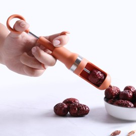 Red Dates Corer, Jujube Pitter Multifunctional, Portable Fruit Core Remover with Unique Design Fruit Core Remover for Red Dates, Pear, Cherry, Jujube (Orange)