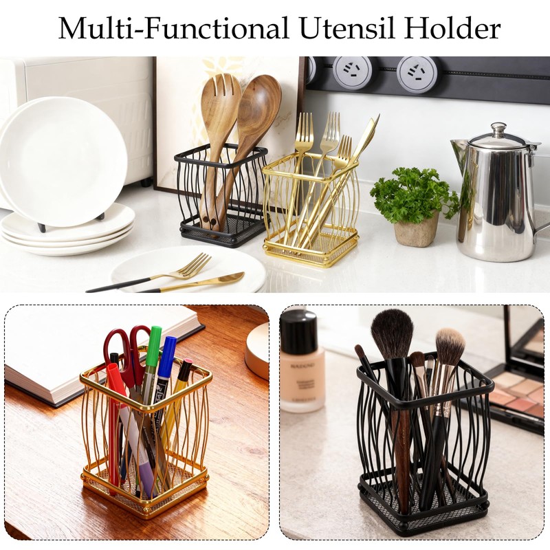 kumet Iron Kitchen Utensil Holder – Countertop Organizer Crock for