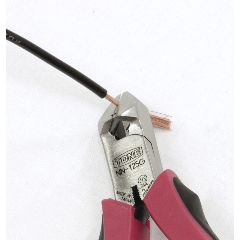 Tone Diagonal Nipper (Master Grip Type) NN-125G, Red, Total Length:
