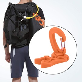 Pwshymi Diving Clip Diving Hose Holder Clip Scuba Diving Double BCD Hose Holder Clip (Bright Orange) Sportinggoods