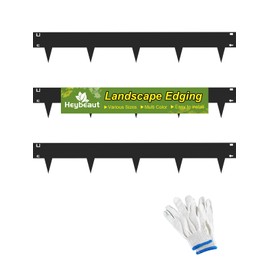 Heybeaut Landscape Edging Border, 40" L x 6" H 3Pack 10FT Total Black Galvanized Steel Garden Edging,Easy Installation,Sturdy Elegant Metal Lawn Broder for Flower Beds, Pathways, Paver Edges and Yard