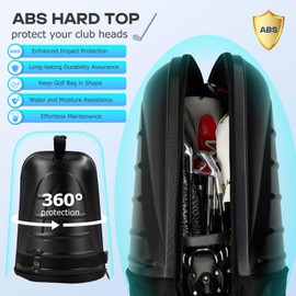 BEYBAY Golf Travel Bags for Airlines with Reinforced Wheels, Hard Case Top and 1680D Heavy Duty Oxford Protect Golf Clubs, Lightweight and Easy to Use Gray