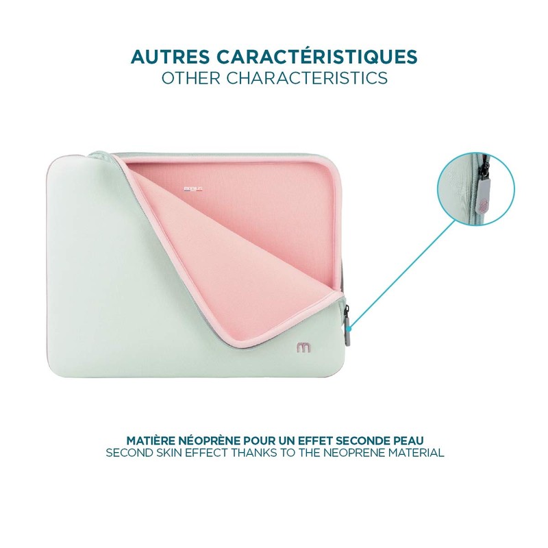 Sleeve Sleeve Laptop Bag Grey/Pink 12,5-14 pouces