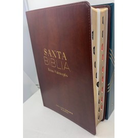 Biblia letra gigante 19 puntos Reina valera 1960 imitacion piel cafe clasica con indice