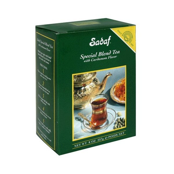 Sadaf Special Blend Tea with Cardamom, 8-Ounce Boxes (Pack of 4)