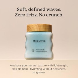 MERWAVE Wave Cream for Wavy Hair | Lightweight Frizz Control & Wave Definition | Pracaxi Oil & Flaxseed | 300ml | No Silicones, Sulphates or Parabens