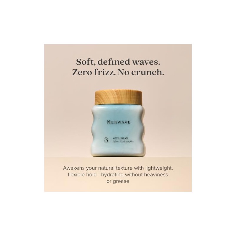 MERWAVE Wave Cream for Wavy Hair | Lightweight Frizz Control