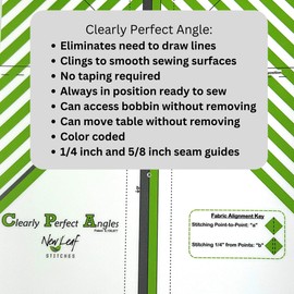 Clearly Perfect Angles Template by New Leaf Stitches – Color Coded Fabric Alignment Guide for Sewing 45 Degree Angles