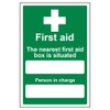 V Safety Box Situated/Person In Charge Sign - 200mm x