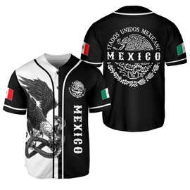 BOZENTIM Mexico Baseball Jersey Shirts, Jersey De Mexico Flag Jersey for Men Women, Mexican Eagle Unisex Shirt Sports Gifts (US, Alpha, Medium, Regular, Regular, MX3)