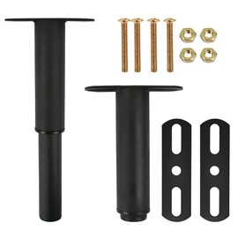 TIMESETL 2PCS Adjustable Bed Frame Support Legs, Heavy Duty Bed Frame Center Slat Support Legs, 15-27cm Black Metal Furniture Legs for Bed Frame Sofa Furniture Cabine Foot Legs