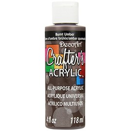 DecoArt Crafter's Acrylic Paint, 4-Ounce, Burnt Umber