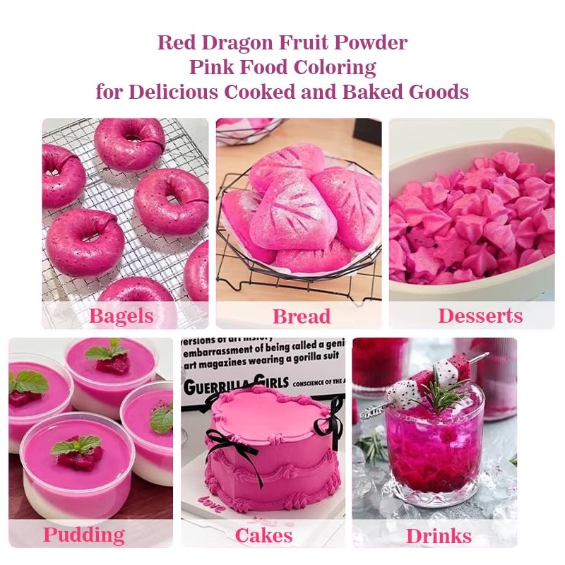 Fraunitsh Dragon Fruit Powder 3.52oz | Freeze Dried Pink Pitaya