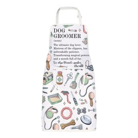 MYSOMY Dog Groomer Definition Waterproof Apron with Pockets Dog Hairdresser Gifts Dog Stylist Gifts Dog Grooming Apron (GROOMER Apron-W)
