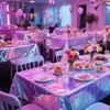 SAJOO 3 Packs Iridescent Plastic Tablecloths 54 x 108 Inch