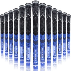 CRESTGOLF Updated Multi Compound Golf Grips for Golf Clubs Set of 13 Non-Slip Ecological Cotton Yarn Technology Medium or Standard Size for You (Standard Size, Grey)