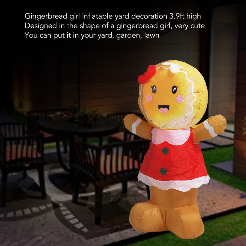 Valentines Day Inflatables Gingerbread Girl Waterproof Thickened Blow Up Gingerbread