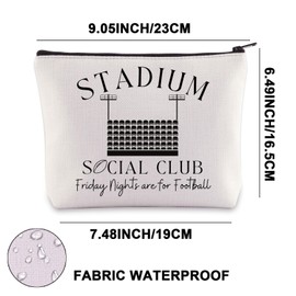 Stadium Social Club Makeup Bag Football Mom Gifts Football Season Gifts Friday Nights are for Football Zipper Bag (Stadium UK)