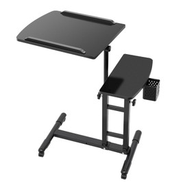 ZERNEIL Tattoo Table Station Tattoo Workstation with Dual Countertops - Height Adjustable, Movable - Portable Mobile Tattoo Desk Table with Arm Rest Stand and Tray, for Studio Tattoo Artist