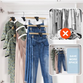 Jdomall 18 Pcs Clothes Hanger Connector Hooks，Heavy Duty Plastic Hangers Hooks,Wardrobe Space Saver Hangers，Clothes Storage Essentials,Black