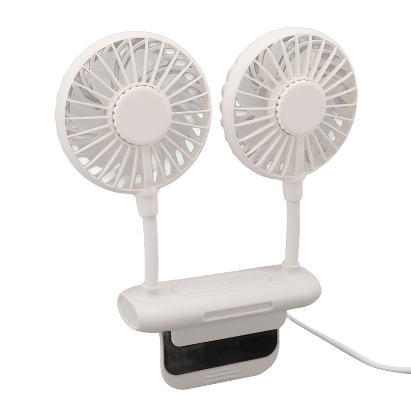 White Desktop Screen Fan with Adjusting Clip 3 Gear 360°