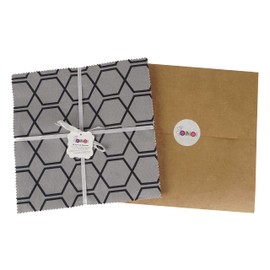 Soimoi Geometric Print Precut 10-inch Cotton Fabric Quilting Squares Charm Pack DIY Patchwork Sewing Craft-White & Black