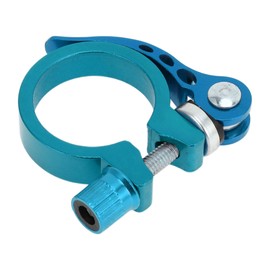 Motoforti Universal Bike Bicycle Seat Post Clamp Seatpost Collar, 34.9mm, Quick Release, Aluminum Alloy, Blue