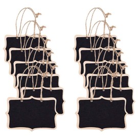 Teensery 12 Pcs Mini Chalkboards Signs Rectangle Double Sided Message Board Blackboard Memo Tags for Garden Decorative, Price Tags, Food Labels, Wedding Birthday Party Decorative