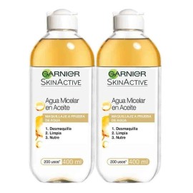Pack 2 agua micelar en aceite 400mL Garnier Skin Active