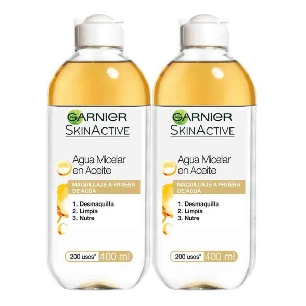 Pack 2 agua micelar en aceite 400mL Garnier Skin Active
