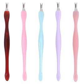 LOMSUXA Pack of 5 Cuticle Fork, Cuticle Trimmer, Cuticle Pusher, Cuticle Remover, Stainless Steel Dead Skin Fork, for Women Girls Manicure