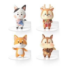 McBlancok Small Shelf 4 Pack Wall Shelves- 3" Free Floating Shelves, White Acrylic Adhesive Shelf for Office Bedroom Decor,Unique Mini Round Design Wall Stand(4, White)