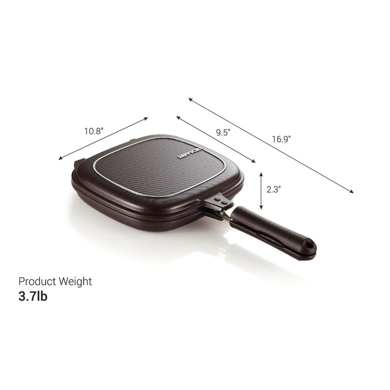 Happycall Titanium Nonstick Double Pan, Flip Pan, Square, Dishwasher Safe,