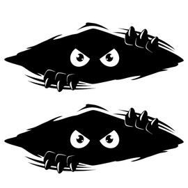 JEYORZY Pack of 2 Funny Monster Stickers Car Stickers, 3D Peeking Monster Cartoon Car Sticker, Laptops, Voyeurism Eye Sticker for Car, Car Window, Bumper, Laptop, Motorcycle