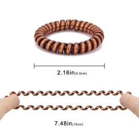 Lazos metálicos en espiral para el pelo (gruesos, 8 unidades), cintas para el pelo grueso para el pelo, coleta de caballo para mujeres, sin arrugas, lazos de pelo para todo tipo de cabello, con espiral de plástico