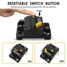 3 Pack 30Amp Circuit Breaker for Boat Trolling Motor Marine ATV Trailer Vehicles Stereo Audio Electronic Battery Solar System Inline Fuse with Manual Reset Switch Waterproof DC 12V-48V