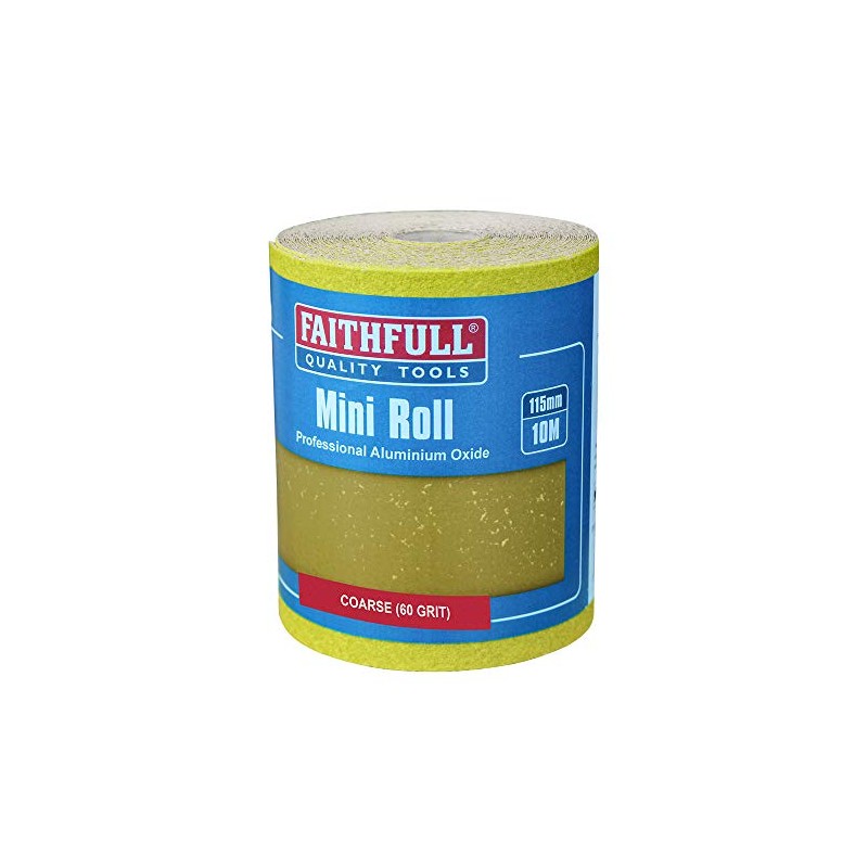 Faithfull FAIAR1060Y 10M Coarse (60 Grit) Sandpaper Roll Yellow (Std)