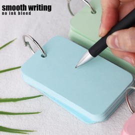 Koogel Index Cards With Ring 2.2 x 3.5,Blank Index Cards Note cards Flash Cards for School Office Learning,450 Count,Muticolor