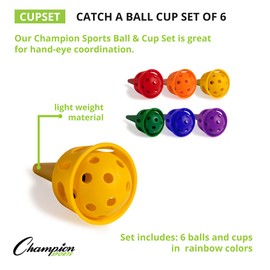 Champion Sports Catch A Ball Set: Classic for All Ages Outdoor Party Game for Lawn, Camping & Beach, 6 Assorted Colors