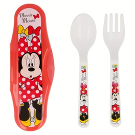 Elemed 45314 Kleinkind 2 Stück Pp Besteck Travel Set Mit Minnie, Mehrfarbig