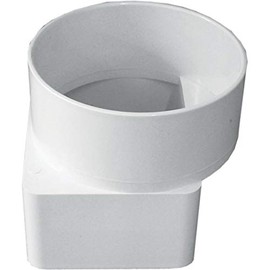 GENOVA PRODUCTS 46344Downspout Adapter Duraspout Offset Downspout Adapter, 3 x 4 In Nominal, Hub/Spigot End, Used To Connect Rain Gutter Downspouts To Underground Sewer Piping, White